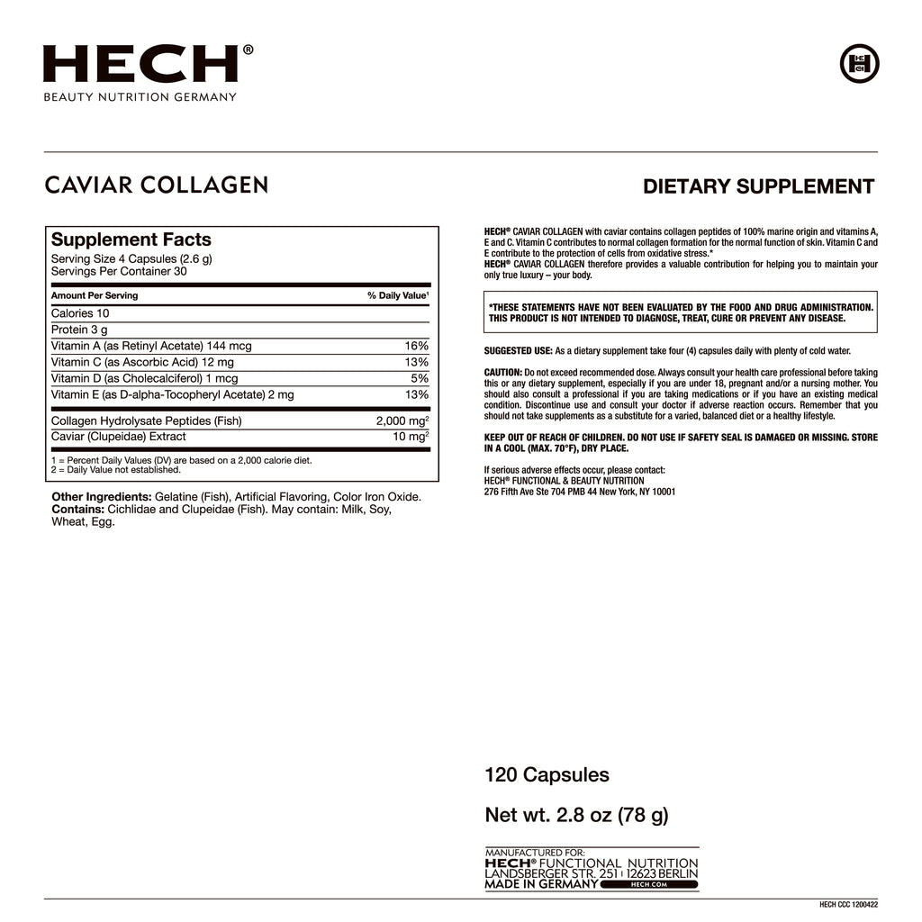 HECH® CAVIAR COLLAGEN CAPSULES - 120 Capsules