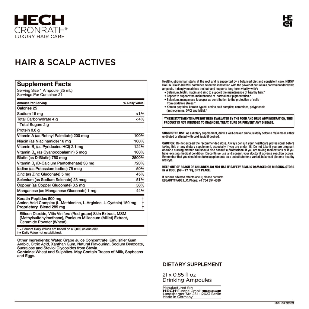 HECH® HAIR & SCALP ACTIVES 21 Ampollas