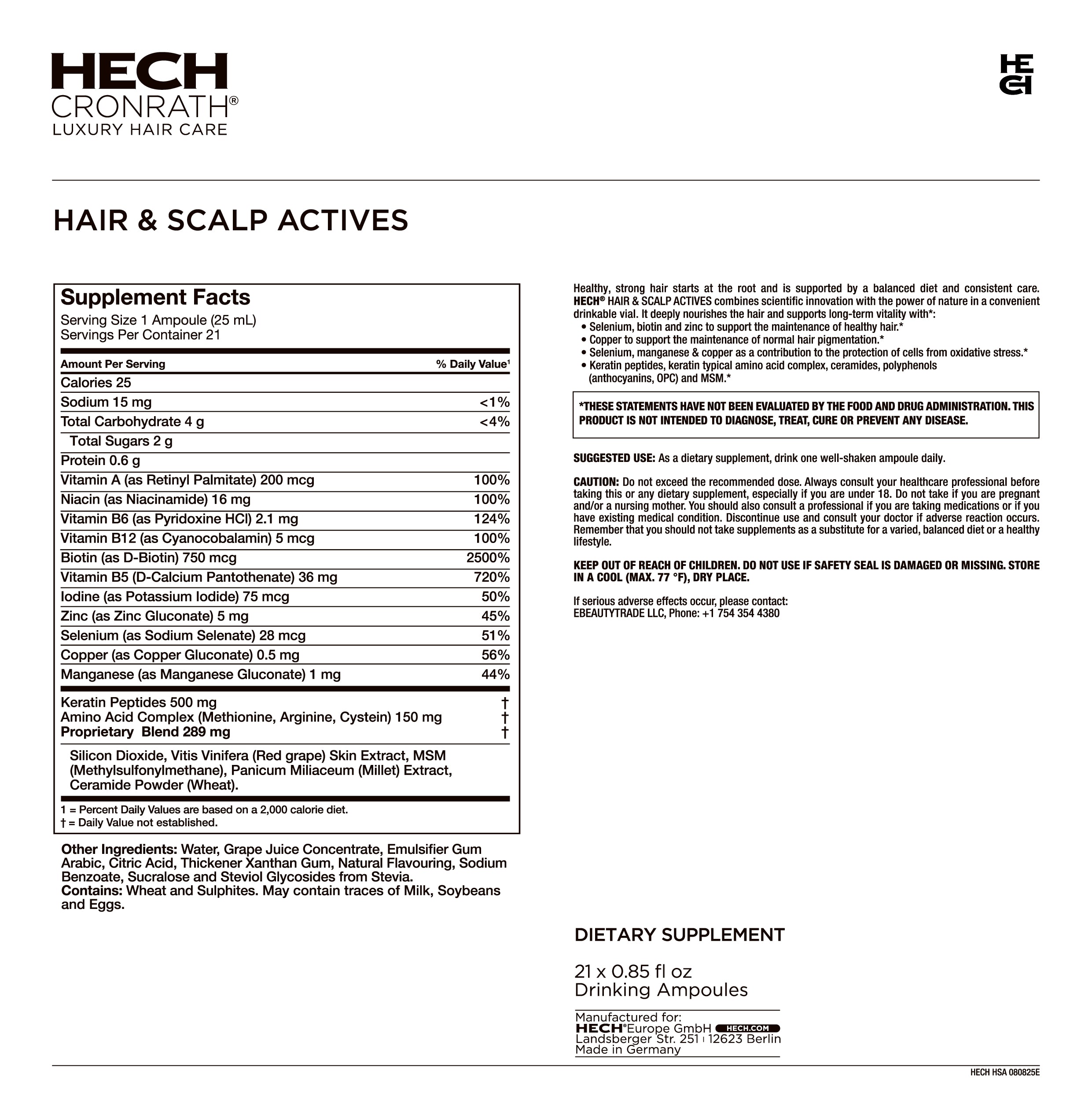HECH® HAIR & SCALP ACTIVES 21 Liquid Ampoules